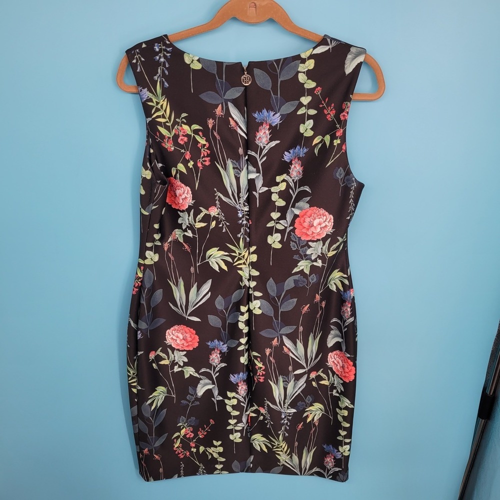 Tommy Hilfiger Floral Sheath Dress Womens 12 Botanical Scuba Sleeveless workwear - Picture 4 of 9